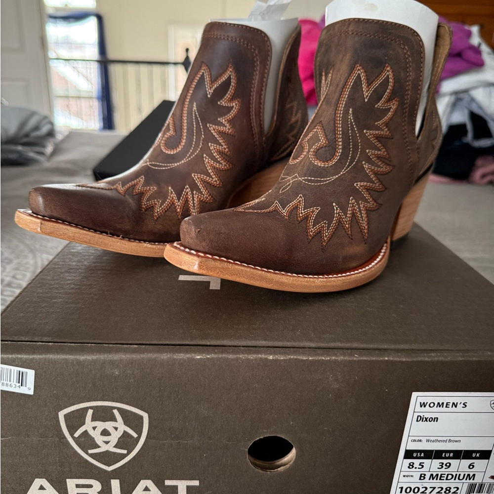 Ariat Dark Brown Western Ankle Boots